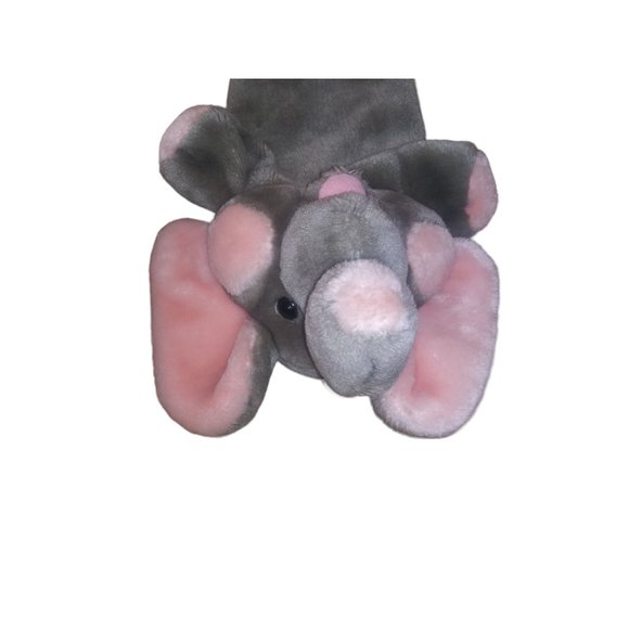 VTG Dakin Elephant Hand Puppet Stuffed Plush Gray Elephant Pink Ears Cheeks 1985 - Picture 4 of 10